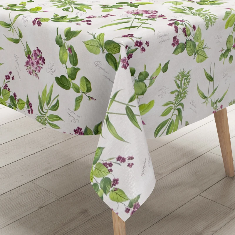 Wachstuch Tischdecke geprägt BA30 Kräuter und Blüten eckig rund oval
