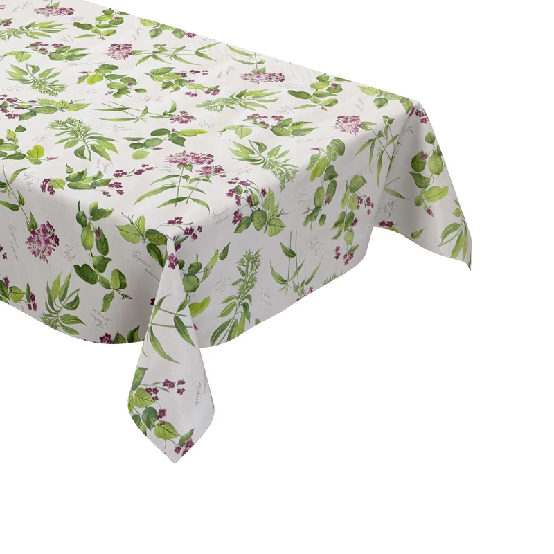 Wachstuch Tischdecke geprägt BA30 Kräuter und Blüten eckig rund oval