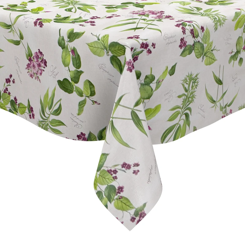 Wachstuch Tischdecke geprägt BA30 Kräuter und Blüten eckig rund oval