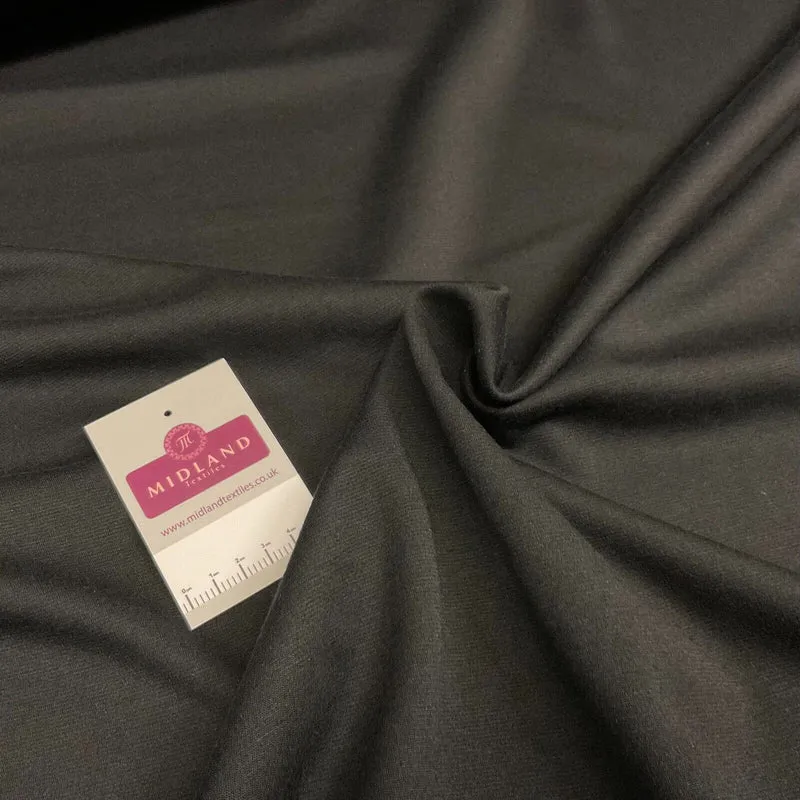 Plain Black Poly stretch Ponte roma dress Fabric 150 cm M1694