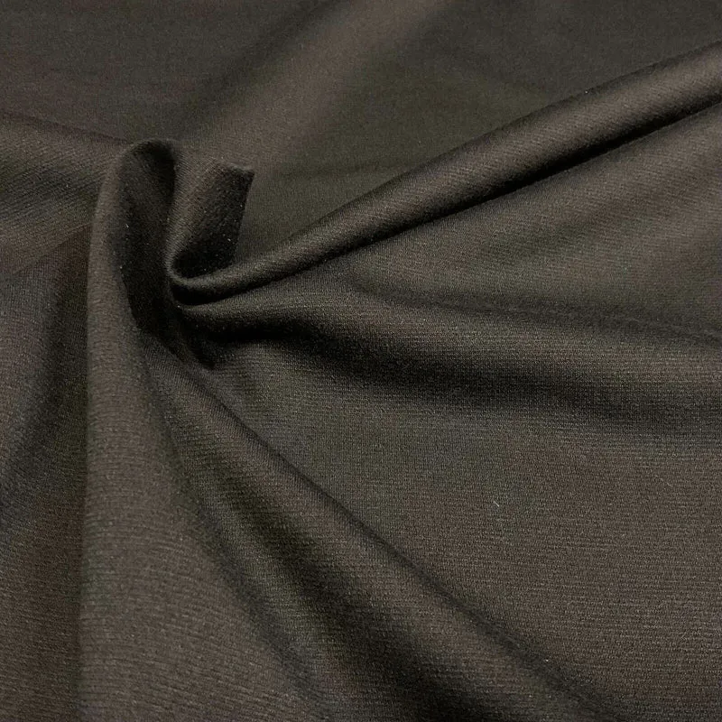 Plain Black Poly stretch Ponte roma dress Fabric 150 cm M1694