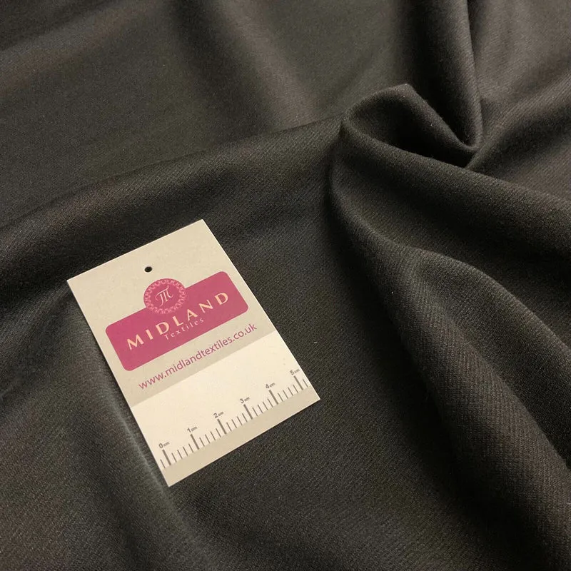 Plain Black Poly stretch Ponte roma dress Fabric 150 cm M1694