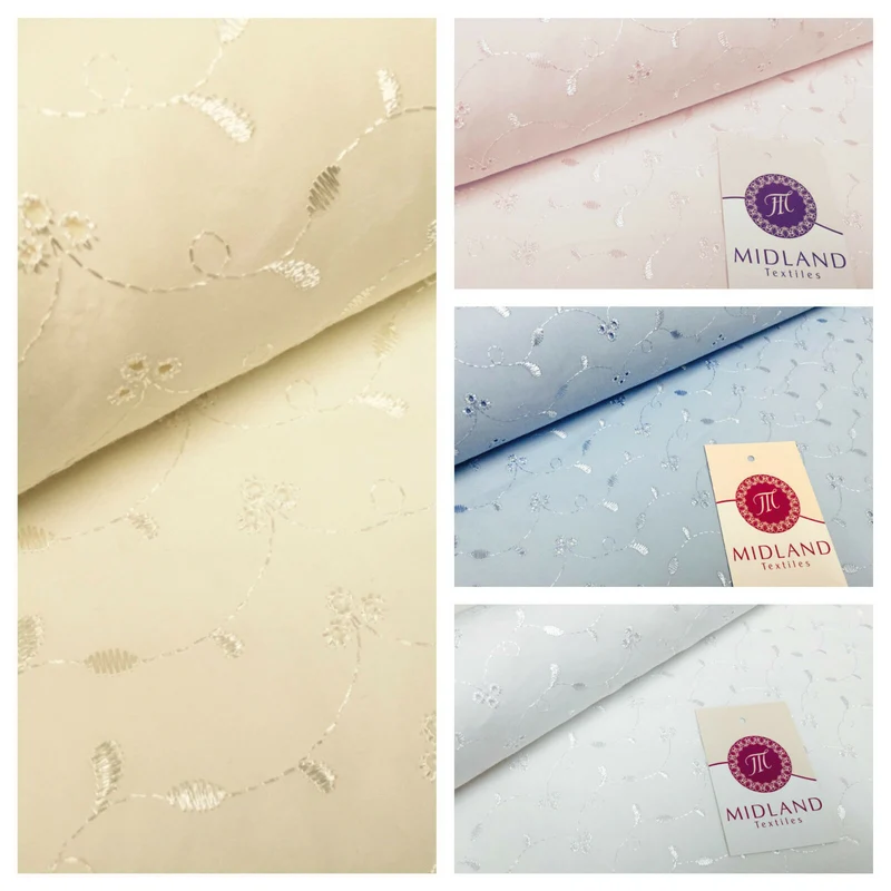 Broderie Anglais Poly cotton Fabric 3 Whole per meter 45" M41 Mtex