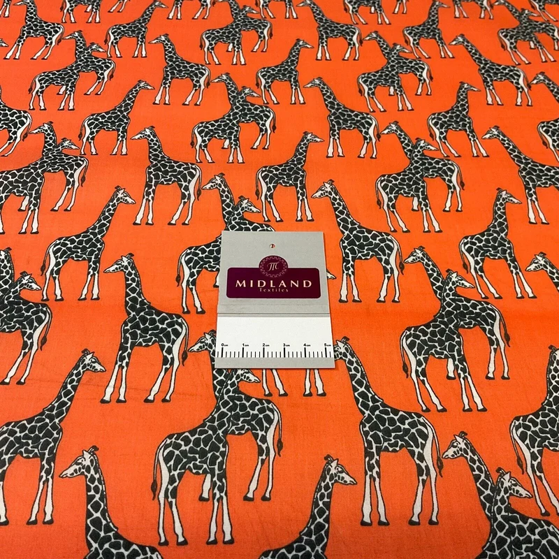 Giraffe Animal Print Poly Cotton Fabric 110cm Wide M1706