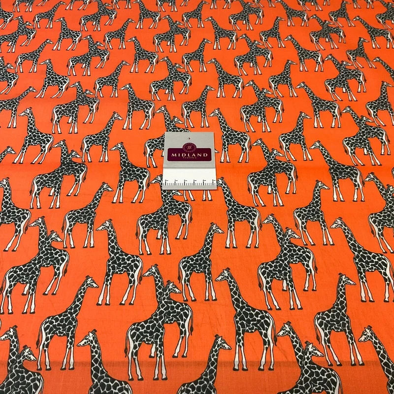 Giraffe Animal Print Poly Cotton Fabric 110cm Wide M1706