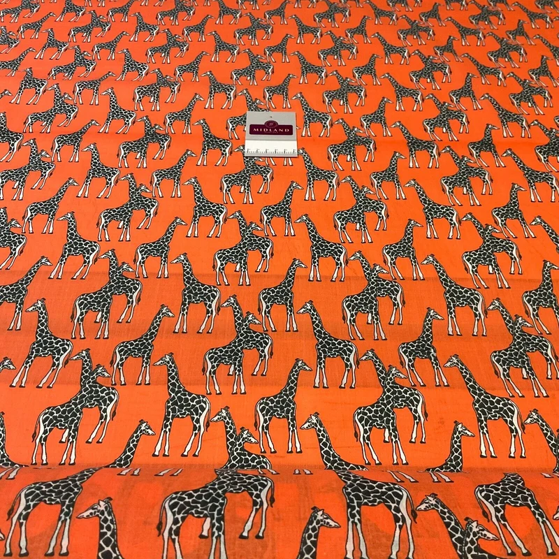 Giraffe Animal Print Poly Cotton Fabric 110cm Wide M1706