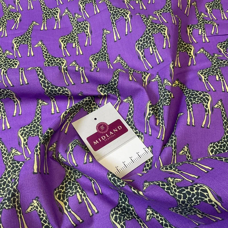 Giraffe Animal Print Poly Cotton Fabric 110cm Wide M1706