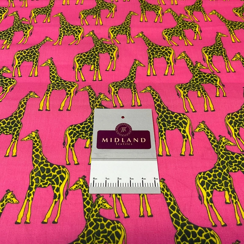 Giraffe Animal Print Poly Cotton Fabric 110cm Wide M1706