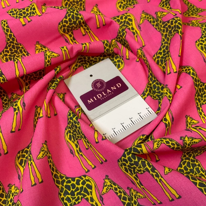Giraffe Animal Print Poly Cotton Fabric 110cm Wide M1706