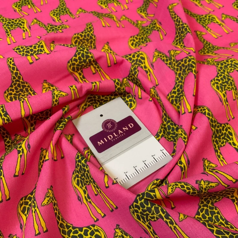 Giraffe Animal Print Poly Cotton Fabric 110cm Wide M1706