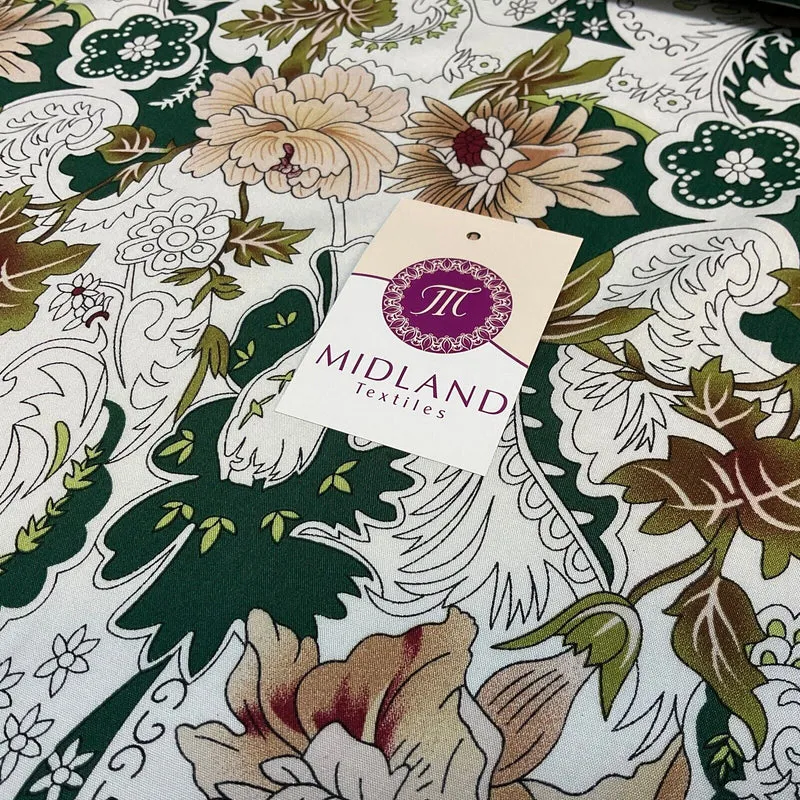 Large Floral Poplin Viscose printed dress craft fabric M1752