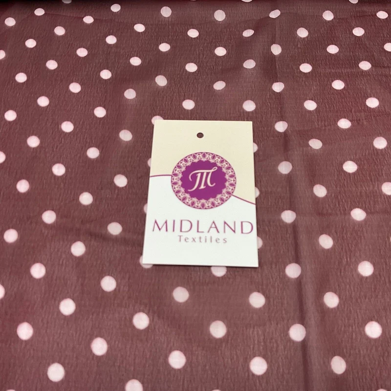 Polka Dot Spot Sheer, Flowy dress blouse chiffon fabric 58 inches wide M1748