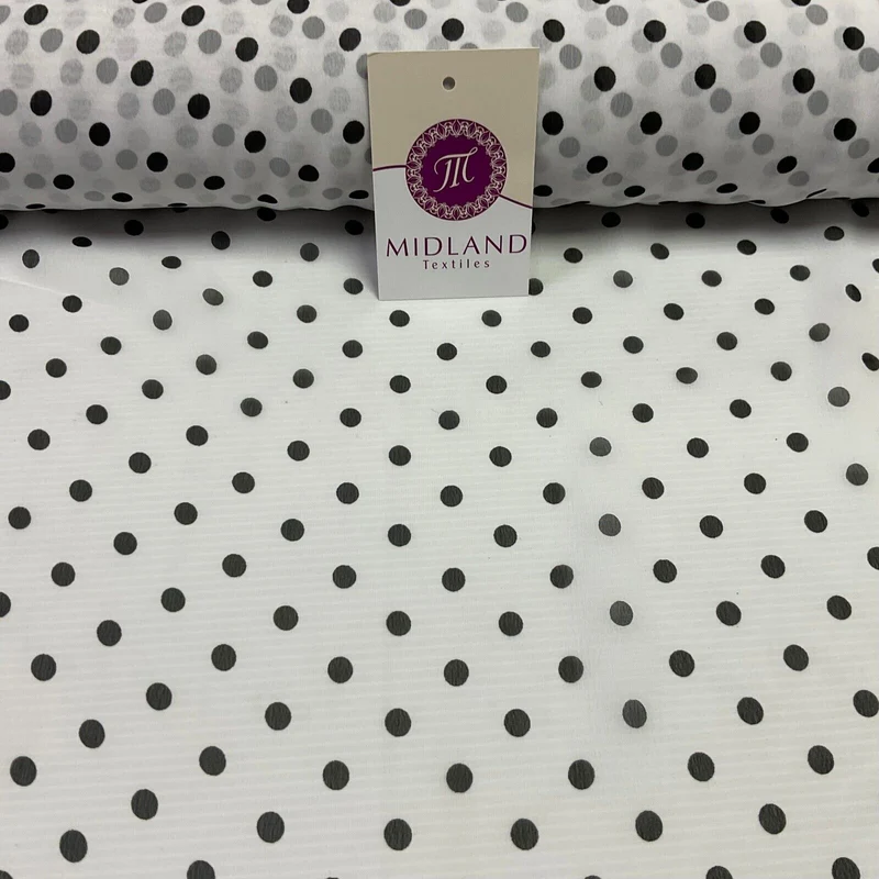 Polka Dot Spot Sheer, Flowy dress blouse chiffon fabric 58 inches wide M1748