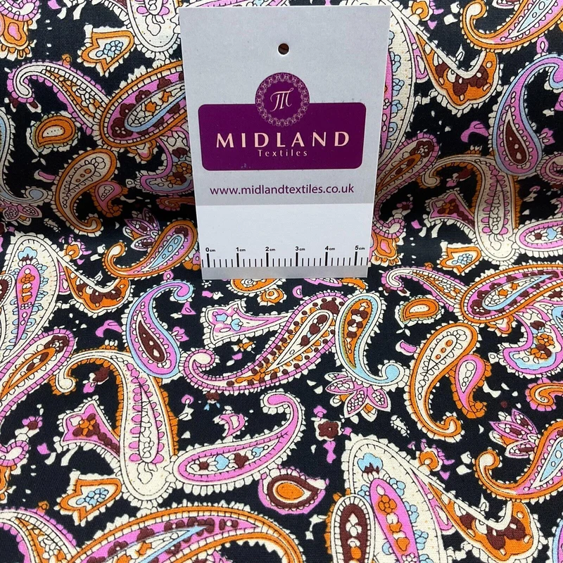 Paisley 100% cotton printed dress craft fabric 150cm wide M1736