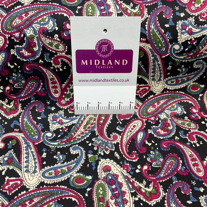 Paisley 100% cotton printed dress craft fabric 150cm wide M1736