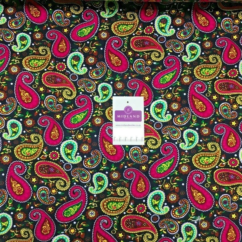 Paisley printed corduroy dress fabric mh1489
