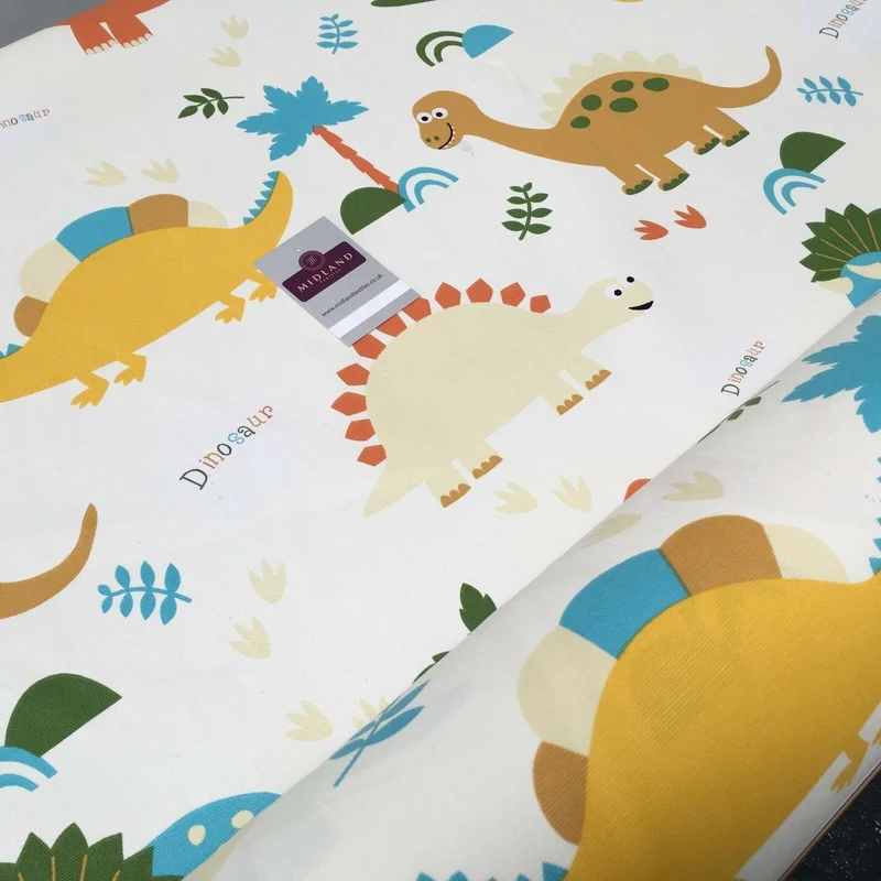 100% cotton canvas novelty dinosaurs printed craft fabric 58" wide mtex mk856