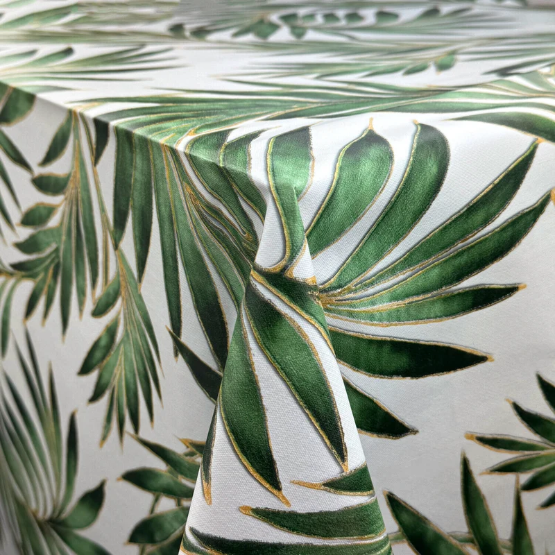 PVC Embossed Itailian marble leaves floral tablecloth fabric