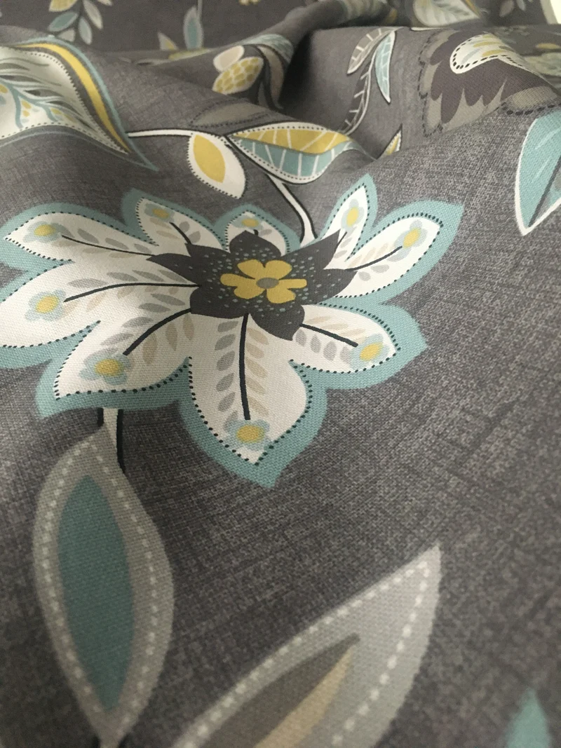 Dekostoff Floral - charcoal