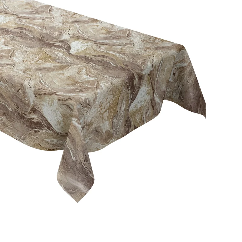Wachstuch Tischdecke 01573-04 marmoriert braun beige eckig rund oval