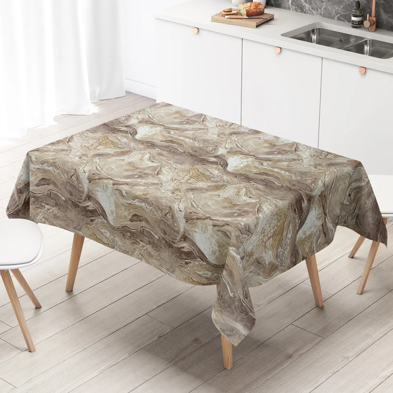 Wachstuch Tischdecke 01573-04 marmoriert braun beige eckig rund oval