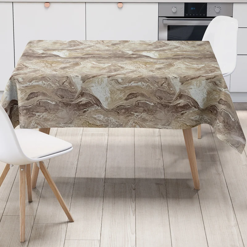 Wachstuch Tischdecke 01573-04 marmoriert braun beige eckig rund oval