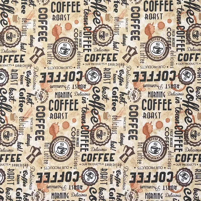 Jacquard Tischdecke aus beschichteter Baumwolle mit Fleckenschutz ROAST Kaffee Barista eckig rund oval
