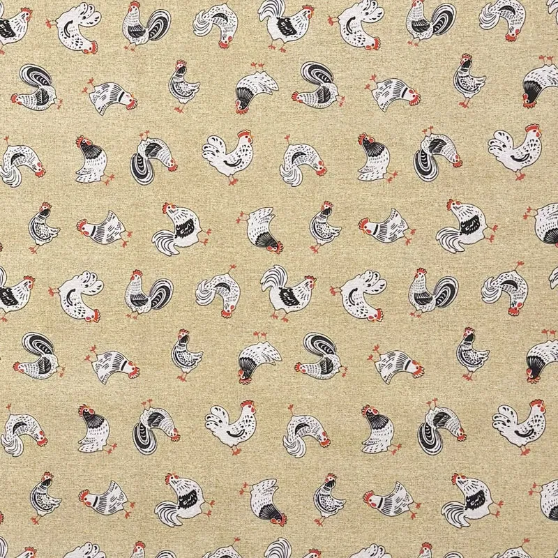 Jacquard Tischdecke aus beschichteter Baumwolle mit Fleckenschutz SOLEIL Hühner Henne Bauernhof eckig rund oval
