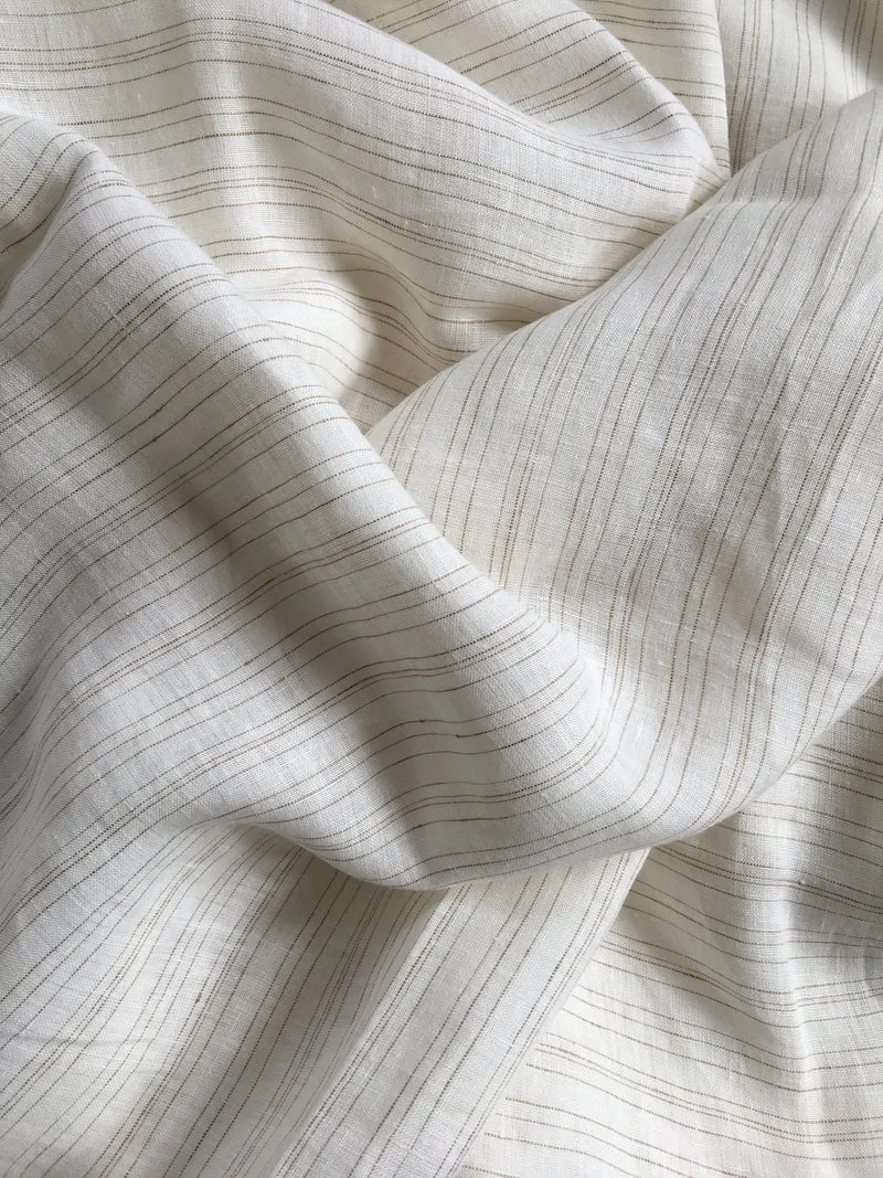 Gardinenstoff Lino Stripe - green 310 cm