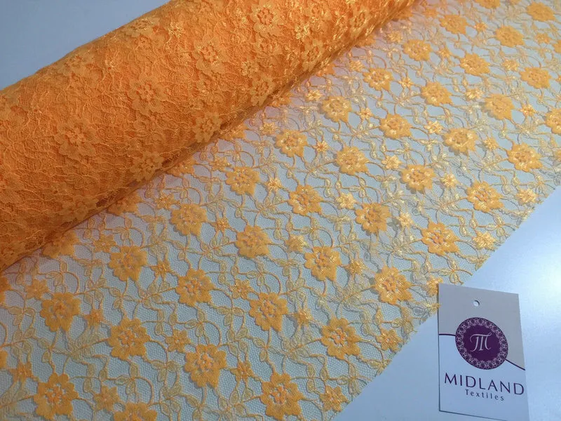 Floral Lace Net Fabric (Per Metre) Midtex 45" Wide M184