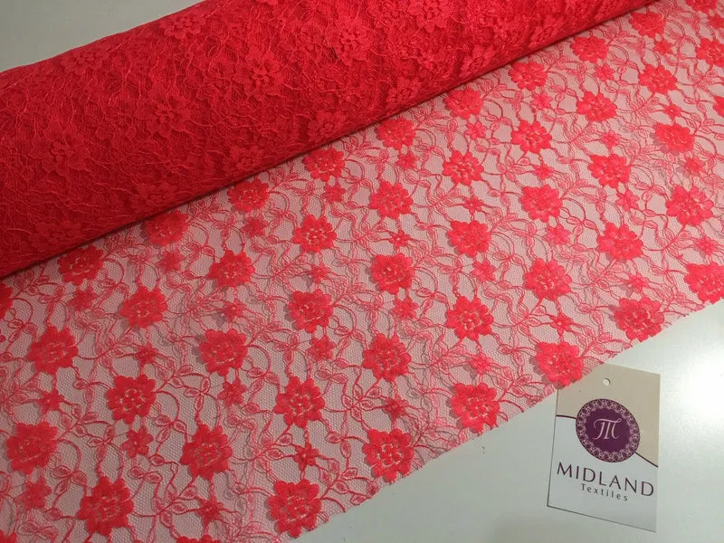 Floral Lace Net Fabric (Per Metre) Midtex 45" Wide M184