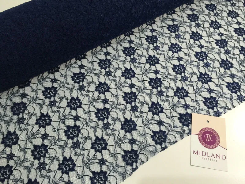Floral Lace Net Fabric (Per Metre) Midtex 45" Wide M184