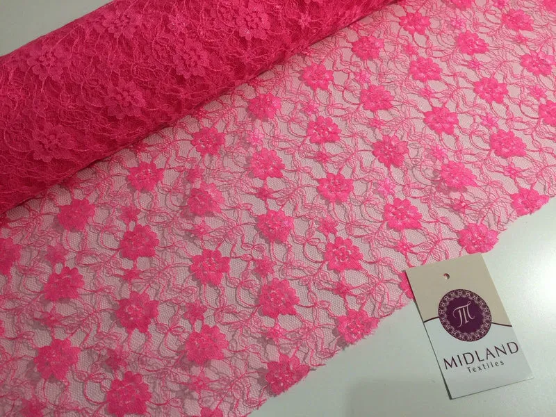 Floral Lace Net Fabric (Per Metre) Midtex 45" Wide M184