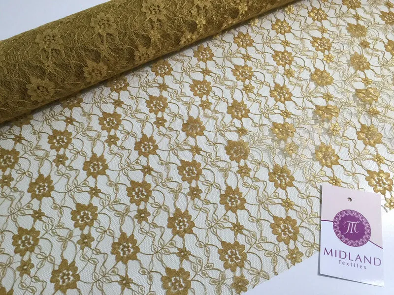 Floral Lace Net Fabric (Per Metre) Midtex 45" Wide M184