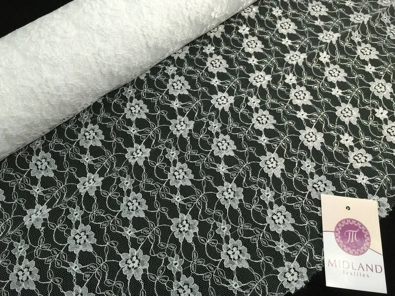 Floral Lace Net Fabric (Per Metre) Midtex 45" Wide M184