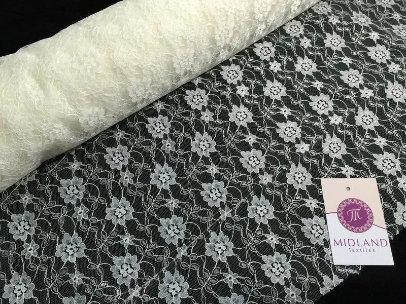 Floral Lace Net Fabric (Per Metre) Midtex 45" Wide M184