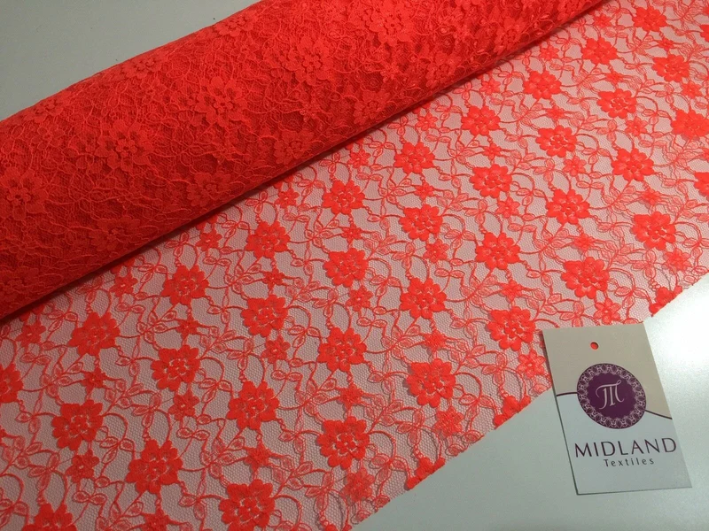 Floral Lace Net Fabric (Per Metre) Midtex 45" Wide M184