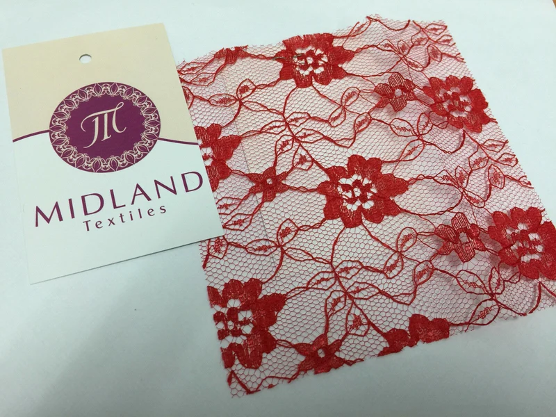 Floral Lace Net Fabric (Per Metre) Midtex 45" Wide M184