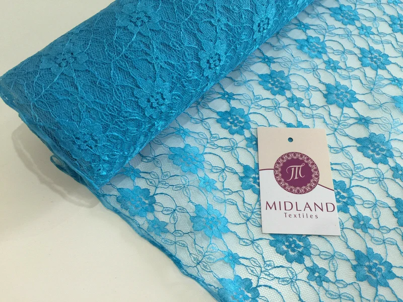 Floral Lace Net Fabric (Per Metre) Midtex 45" Wide M184