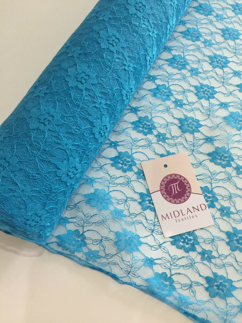 Floral Lace Net Fabric (Per Metre) Midtex 45" Wide M184