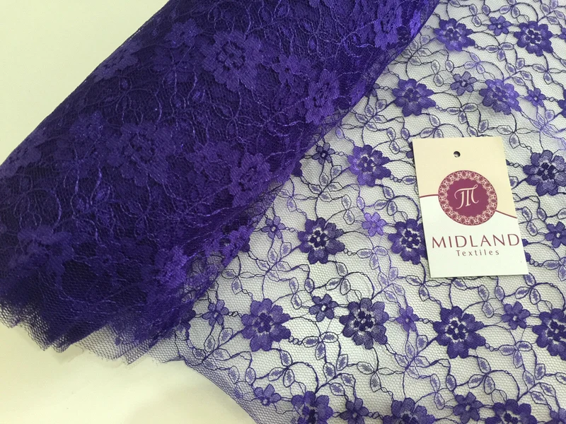 Floral Lace Net Fabric (Per Metre) Midtex 45" Wide M184