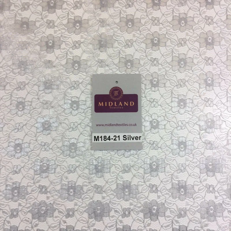 Floral Lace Net Fabric (Per Metre) Midtex 45" Wide M184