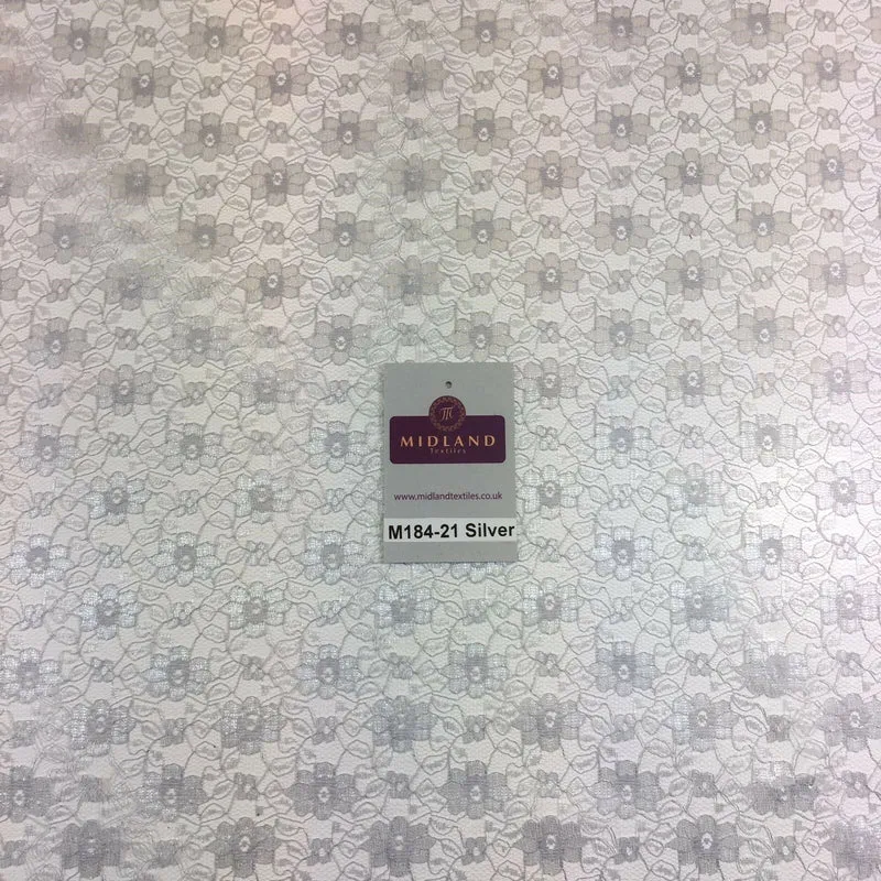 Floral Lace Net Fabric (Per Metre) Midtex 45" Wide M184