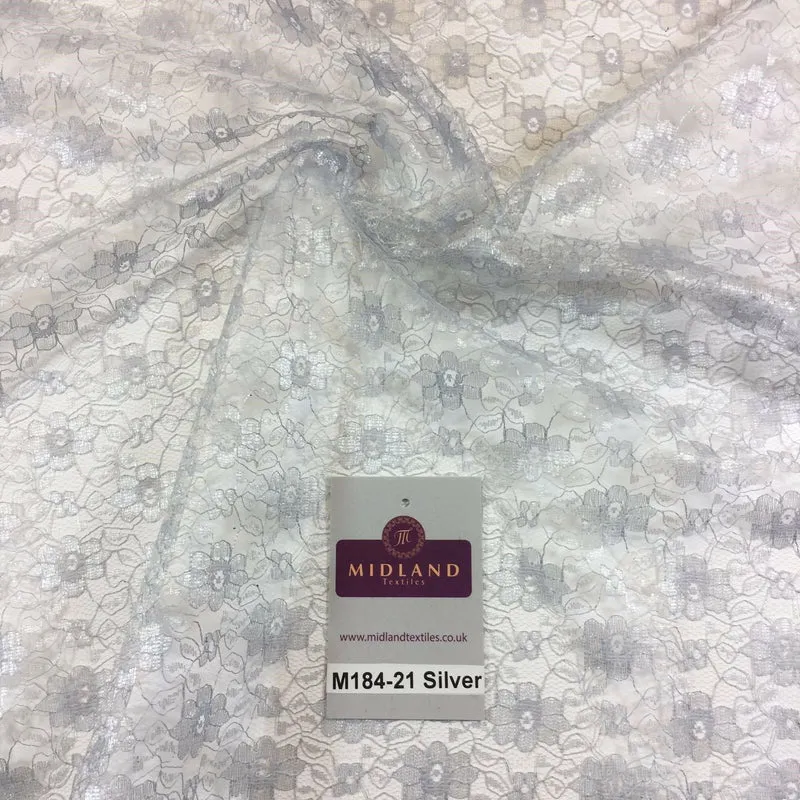 Floral Lace Net Fabric (Per Metre) Midtex 45" Wide M184
