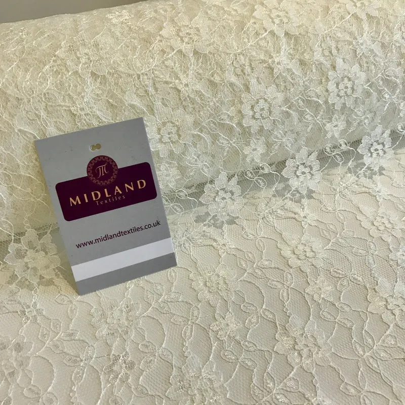Floral Lace Net Fabric (Per Metre) Midtex 45" Wide M184