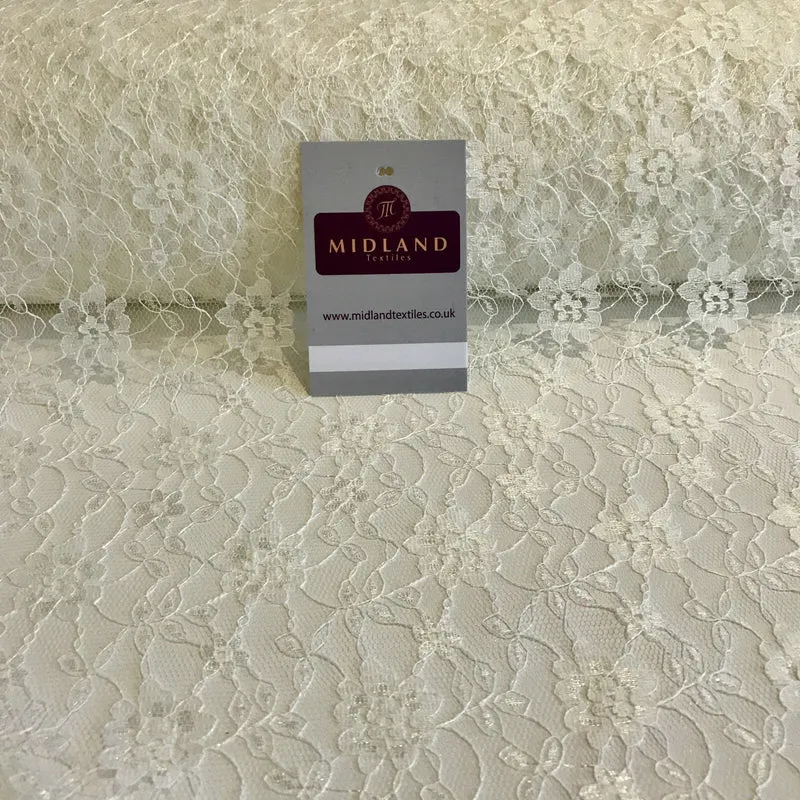 Floral Lace Net Fabric (Per Metre) Midtex 45" Wide M184