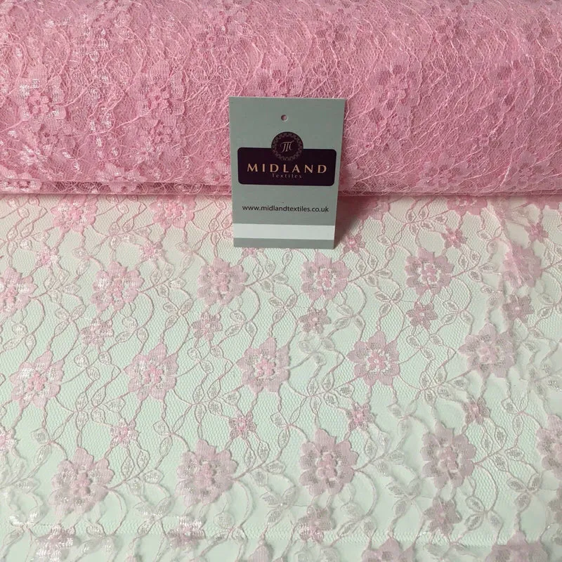 Floral Lace Net Fabric (Per Metre) Midtex 45" Wide M184