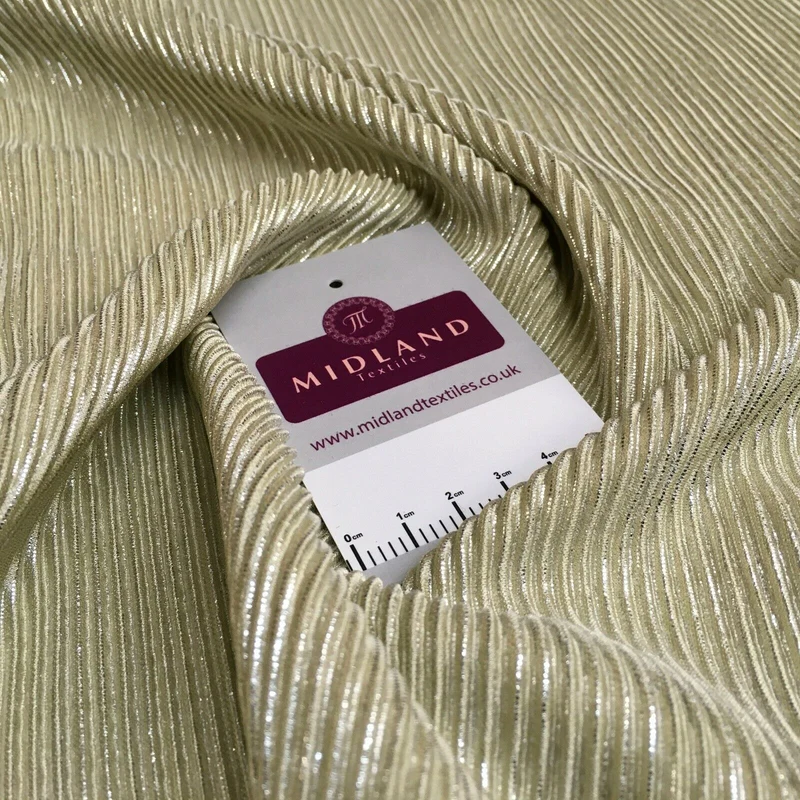 Silver Foil Metallic Pleated Palazzo Crushed Stretch Fabric 150 cm MR1375 Mtex