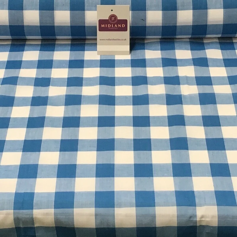 Timeless 1-inch Gingham Check Polycotton Fabric - 44" Wide - M31 Mtex