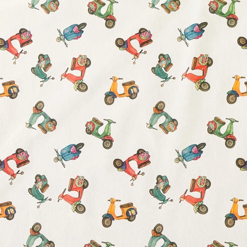 Jacquard Tischdecke aus beschichteter Baumwolle mit Fleckenschutz VESPETTA Roller Motorroller eckig rund oval